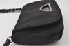 Authentic Christian Dior Maris Pearl Shoulder Bag Nylon Leather Black Junk 3601I