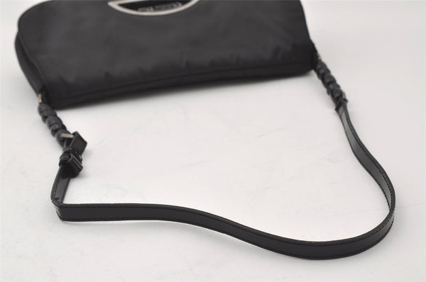 Authentic Christian Dior Maris Pearl Shoulder Bag Nylon Leather Black Junk 3601I