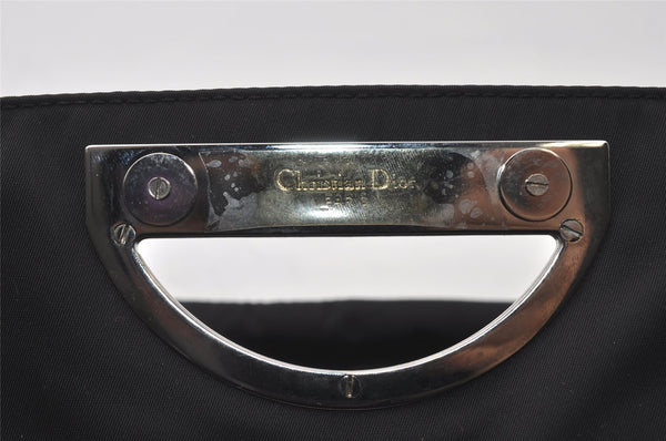 Authentic Christian Dior Maris Pearl Shoulder Bag Nylon Leather Black Junk 3601I