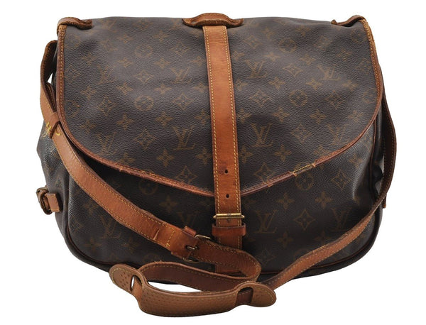 Authentic Louis Vuitton Monogram Saumur 35 Shoulder Cross Bag M42254 LV 3602I