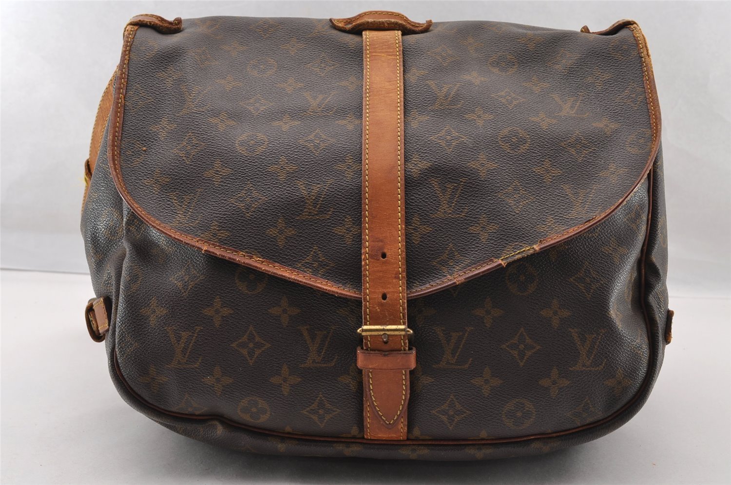Authentic Louis Vuitton Monogram Saumur 35 Shoulder Cross Bag M42254 LV 3602I