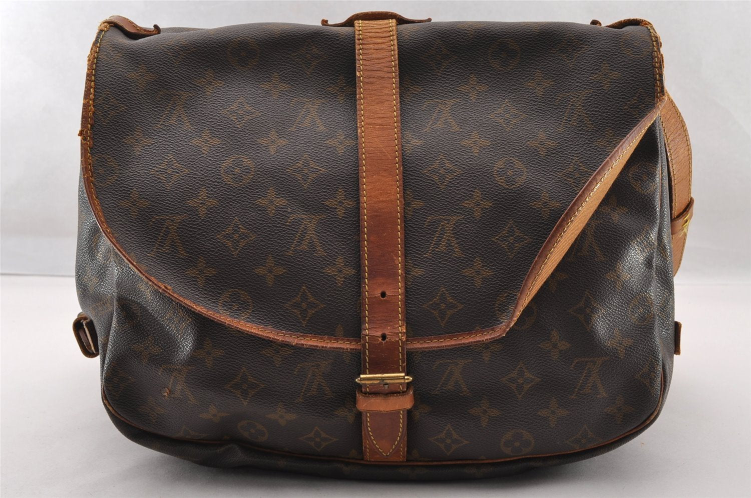 Authentic Louis Vuitton Monogram Saumur 35 Shoulder Cross Bag M42254 LV 3602I