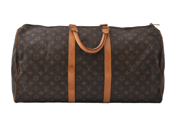 Authentic Louis Vuitton Monogram Keepall 55 Travel Boston Bag M41424 LV 3604I