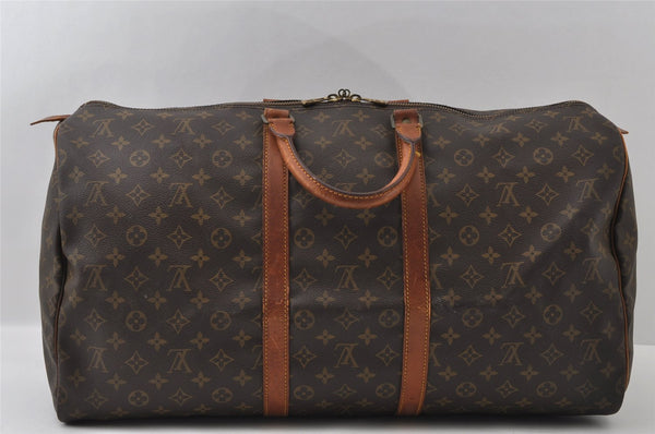 Authentic Louis Vuitton Monogram Keepall 55 Travel Boston Bag M41424 LV 3605I