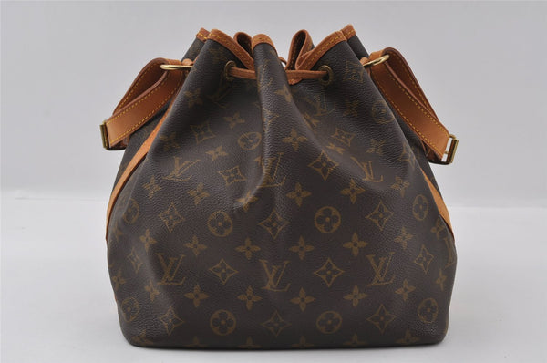 Authentic Louis Vuitton Monogram Petit Noe M42226 Shoulder Drawstring Bag 3606I