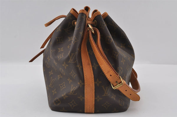 Authentic Louis Vuitton Monogram Petit Noe M42226 Shoulder Drawstring Bag 3606I