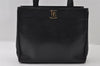 Authentic Salvatore Ferragamo Vara Shoulder Tote Bag Leather Navy Blue 3607I