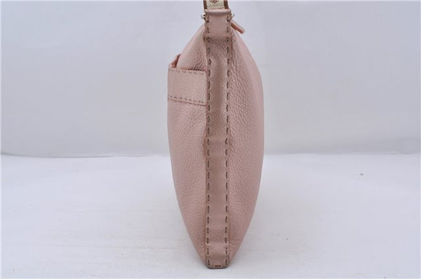 Authentic FENDI Selleria Shoulder Cross Body Bag Purse Leather Pink 3608C