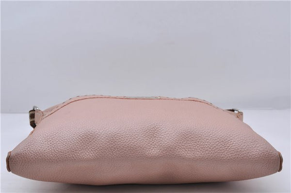 Authentic FENDI Selleria Shoulder Cross Body Bag Purse Leather Pink 3608C