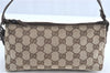 Authentic GUCCI Hand Bag Pouch Purse GG Canvas Leather 103399 Brown 3609C
