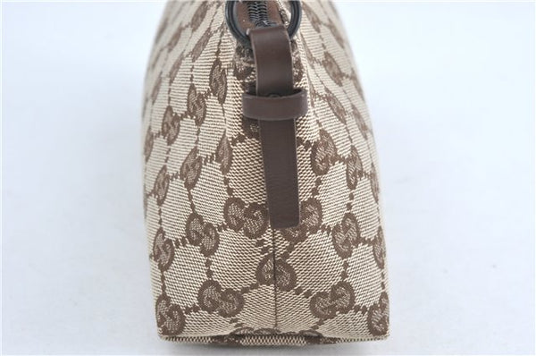 Authentic GUCCI Hand Bag Pouch Purse GG Canvas Leather 103399 Brown 3609C