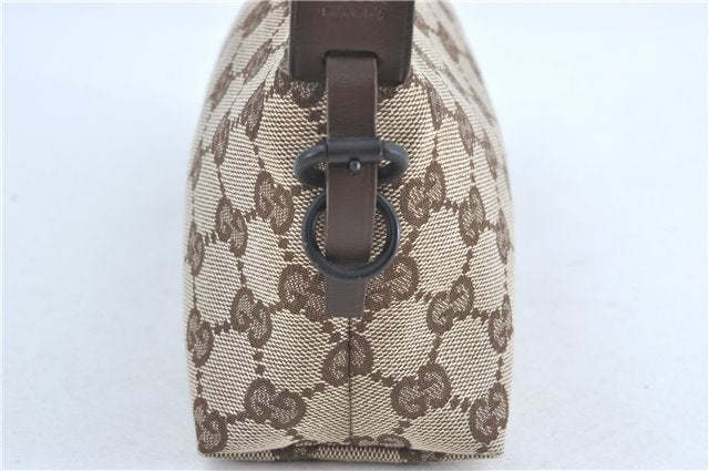 Authentic GUCCI Hand Bag Pouch Purse GG Canvas Leather 103399 Brown 3609C