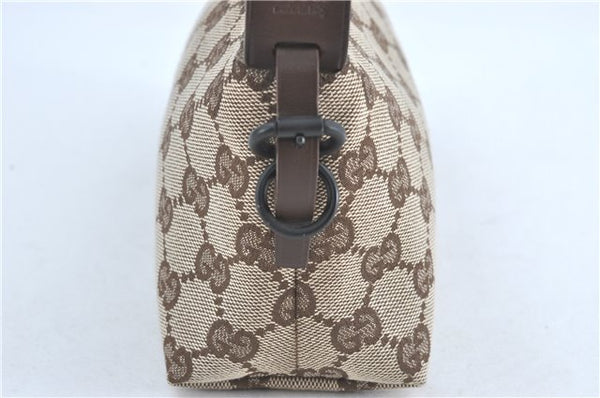 Authentic GUCCI Hand Bag Pouch Purse GG Canvas Leather 103399 Brown 3609C