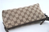 Authentic GUCCI Hand Bag Pouch Purse GG Canvas Leather 103399 Brown 3609C