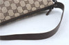 Authentic GUCCI Hand Bag Pouch Purse GG Canvas Leather 103399 Brown 3609C