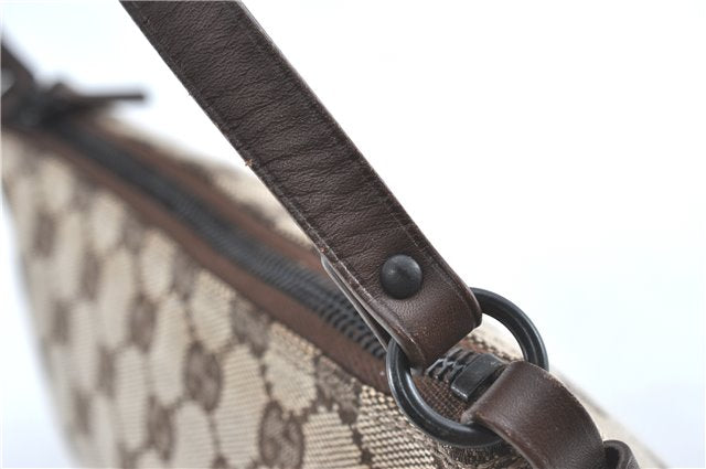 Authentic GUCCI Hand Bag Pouch Purse GG Canvas Leather 103399 Brown 3609C