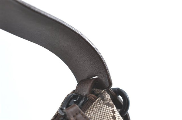 Authentic GUCCI Hand Bag Pouch Purse GG Canvas Leather 103399 Brown 3609C