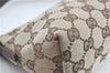 Authentic GUCCI Hand Bag Pouch Purse GG Canvas Leather 103399 Brown 3609C