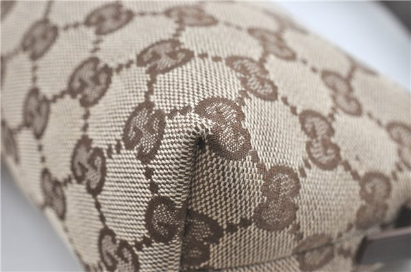 Authentic GUCCI Hand Bag Pouch Purse GG Canvas Leather 103399 Brown 3609C