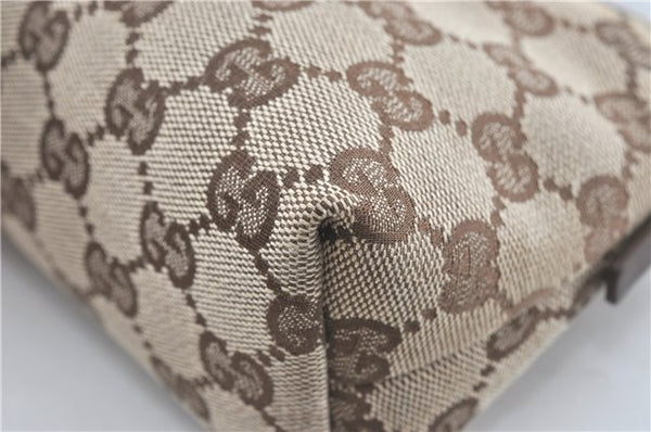 Authentic GUCCI Hand Bag Pouch Purse GG Canvas Leather 103399 Brown 3609C