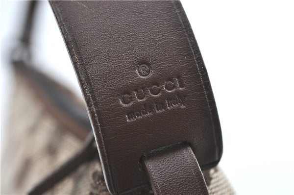 Authentic GUCCI Hand Bag Pouch Purse GG Canvas Leather 103399 Brown 3609C