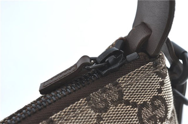 Authentic GUCCI Hand Bag Pouch Purse GG Canvas Leather 103399 Brown 3609C