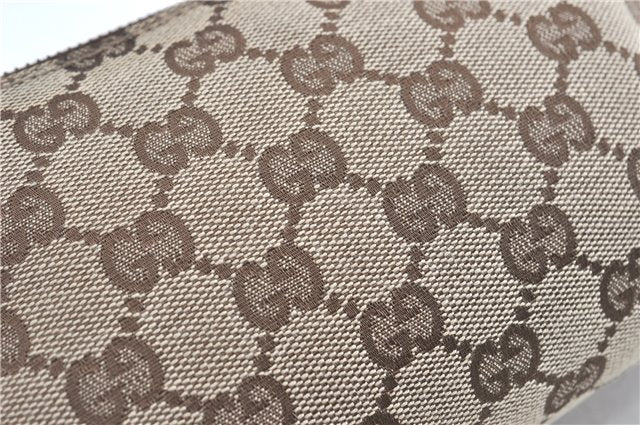 Authentic GUCCI Hand Bag Pouch Purse GG Canvas Leather 103399 Brown 3609C