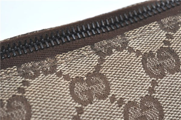 Authentic GUCCI Hand Bag Pouch Purse GG Canvas Leather 103399 Brown 3609C