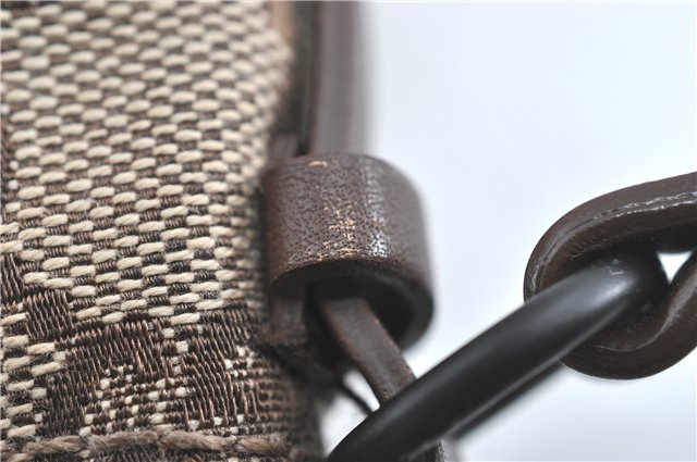 Authentic GUCCI Hand Bag Pouch Purse GG Canvas Leather 103399 Brown 3609C