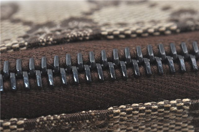 Authentic GUCCI Hand Bag Pouch Purse GG Canvas Leather 103399 Brown 3609C