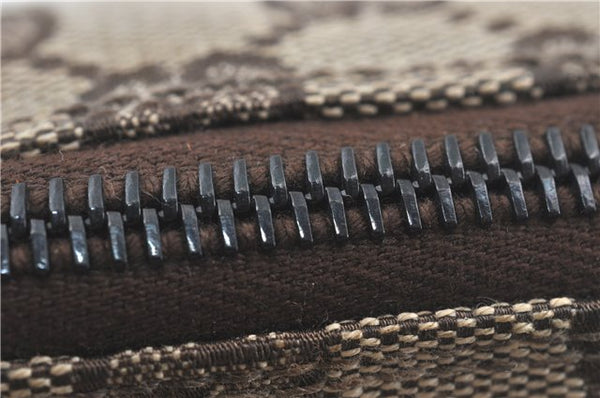 Authentic GUCCI Hand Bag Pouch Purse GG Canvas Leather 103399 Brown 3609C