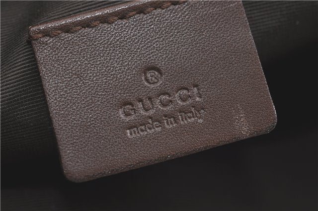 Authentic GUCCI Hand Bag Pouch Purse GG Canvas Leather 103399 Brown 3609C