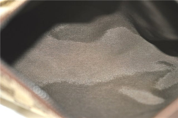 Authentic GUCCI Hand Bag Pouch Purse GG Canvas Leather 103399 Brown 3609C