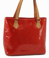 Authentic Louis Vuitton Vernis Houston Shoulder Hand Bag Red M91092 LV 3610F