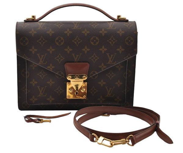 Authentic Louis Vuitton Monogram Monceau 2Way Shoulder Hand Bag M51185 LV 3611I