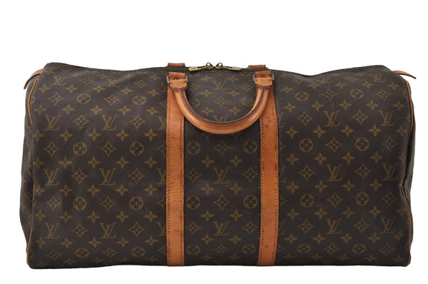 Authentic Louis Vuitton Monogram Keepall 55 Travel Boston Bag M41424 LV 3612I