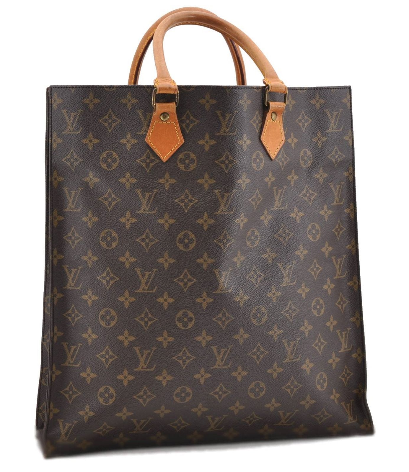 Authentic LOUIS VUITTON Monogram Sac Plat Hand Bag Purse M51140 LV 3614C