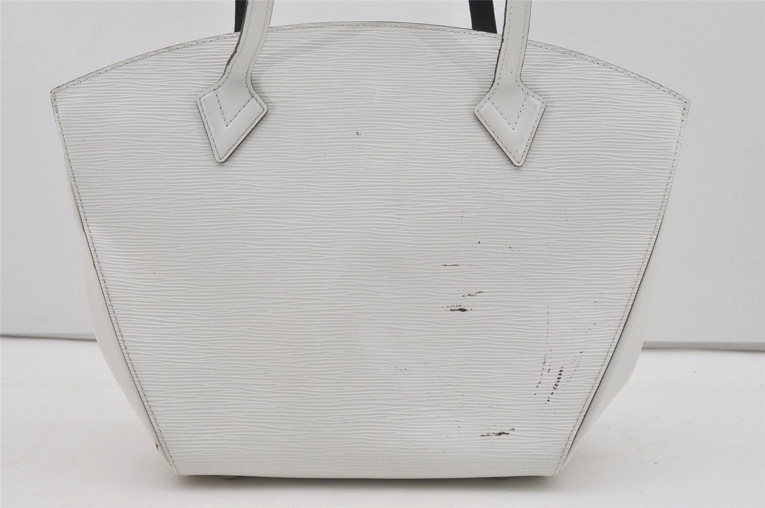 Authentic Louis Vuitton Epi Saint Jacques Shoulder Bag White M50045 LV 3615I