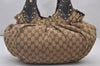 Authentic GUCCI Shoulder Hand Tote Bag GG Canvas Leather 203624 Brown 3616I