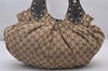 Authentic GUCCI Shoulder Hand Tote Bag GG Canvas Leather 203624 Brown 3616I
