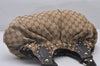 Authentic GUCCI Shoulder Hand Tote Bag GG Canvas Leather 203624 Brown 3616I