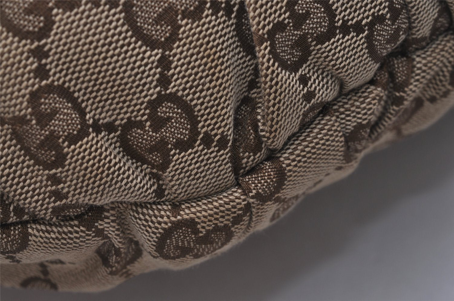 Authentic GUCCI Shoulder Hand Tote Bag GG Canvas Leather 203624 Brown 3616I