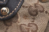 Authentic GUCCI Shoulder Hand Tote Bag GG Canvas Leather 203624 Brown 3616I