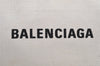 Authentic BALENCIAGA Navy Clip M Clutch Bag Canvas Leather 420407 White 3618I