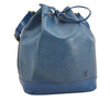 Authentic Louis Vuitton Epi Noe Shoulder Drawstring Bag Blue M44005 LV 3622I