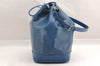 Authentic Louis Vuitton Epi Noe Shoulder Drawstring Bag Blue M44005 LV 3622I