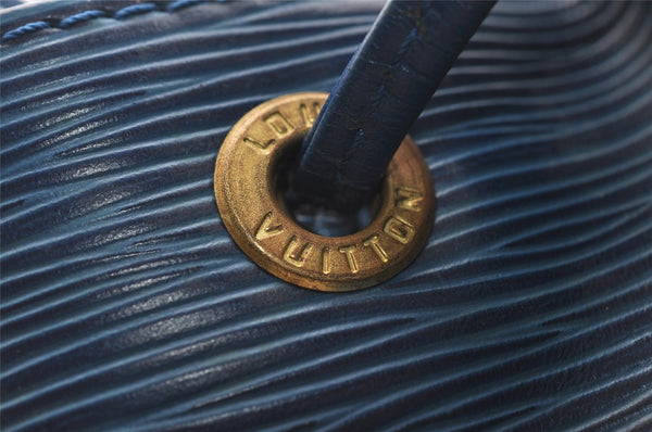 Authentic Louis Vuitton Epi Noe Shoulder Drawstring Bag Blue M44005 LV 3622I