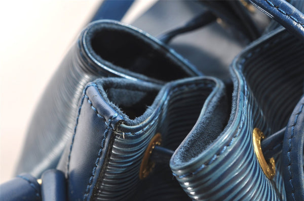 Authentic Louis Vuitton Epi Noe Shoulder Drawstring Bag Blue M44005 LV 3622I