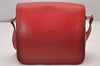Authentic Louis Vuitton Epi Cartouchiere MM Shoulder Cross Bag M52247 Red 3623I