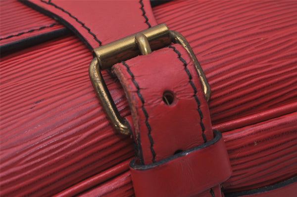 Authentic Louis Vuitton Epi Cartouchiere MM Shoulder Cross Bag M52247 Red 3623I